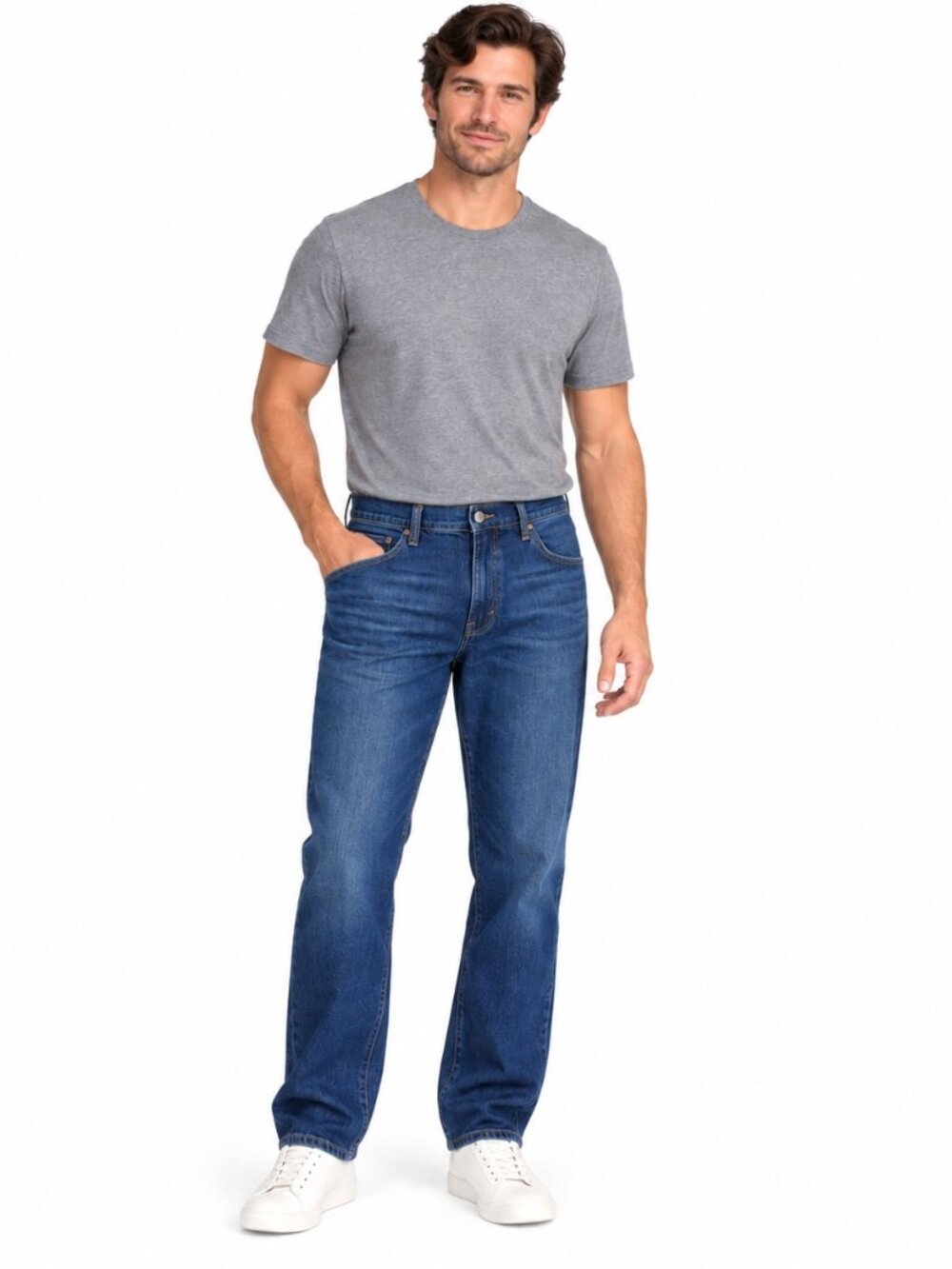 Lucky Brand Men's 40x32 Blue Jeans Straight Leg Denim RN80318 Description: Lucky